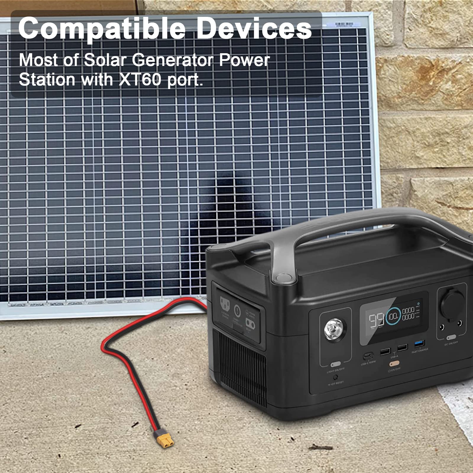 Amazon.com: iGreely 8mm Female to XT60 Solar Panel Adapter Cable